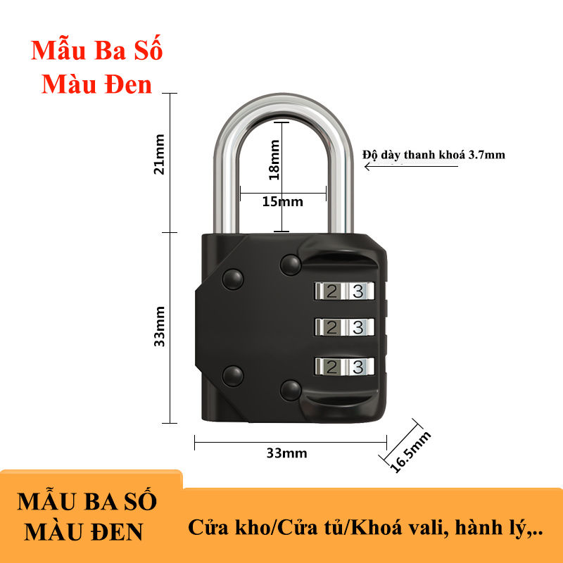 Ổ Khoá Số Khoá Mật Khẩu KUNBE Không Cần Chìa Nhiều Kích Thước An Toàn Chống Trộm