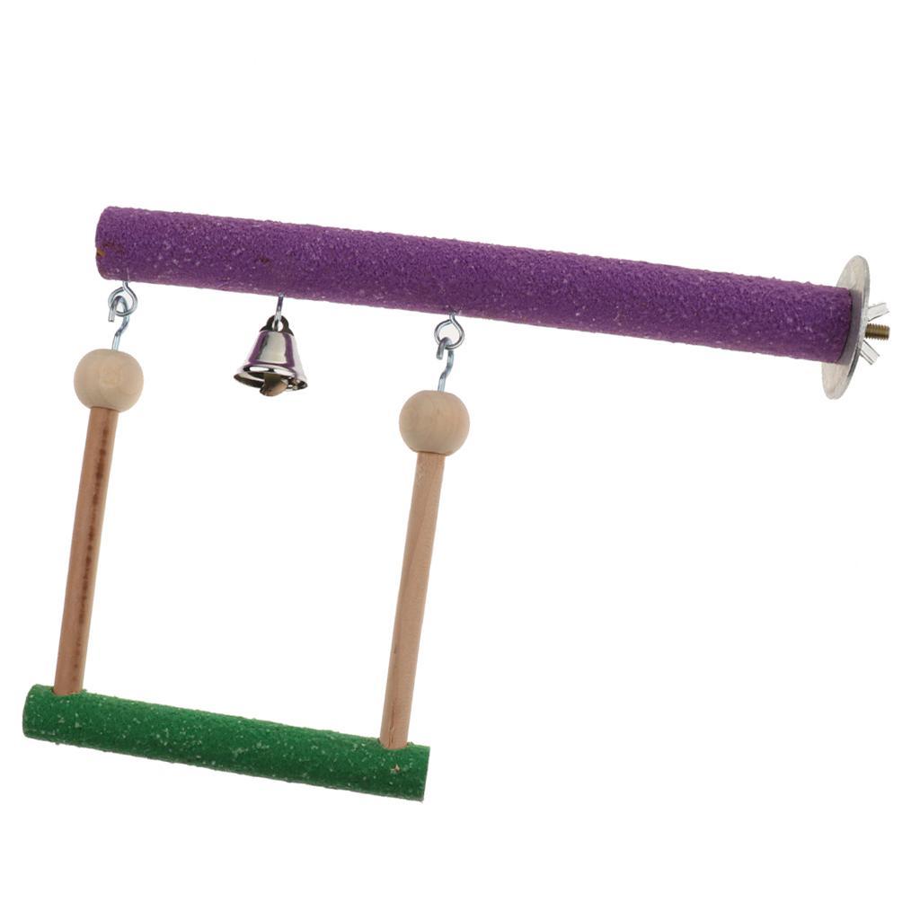 Parrot Bird Wooden Perches Stand Rest Swing for Pet Bird Cage Decoration