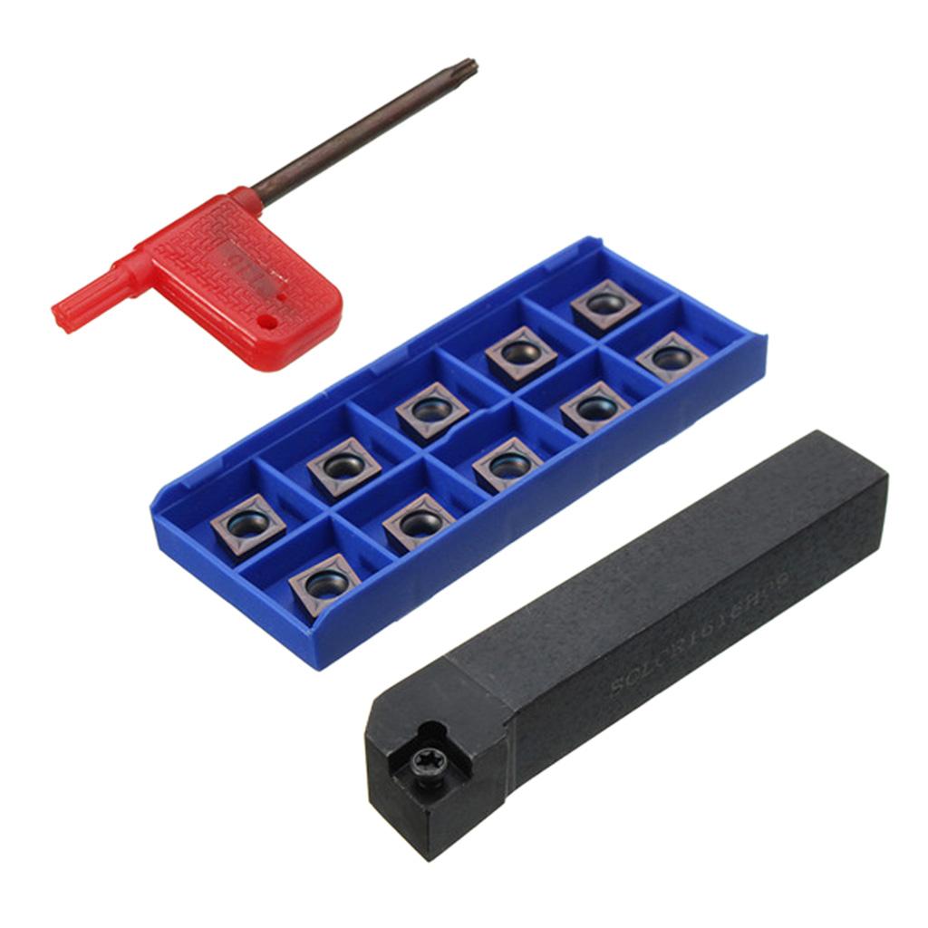 Lathe Tool Holder Holder Boring Bar + Carbide Inserts + Wrench CNC Lathe Lathe Tool, SCLCR1616H09