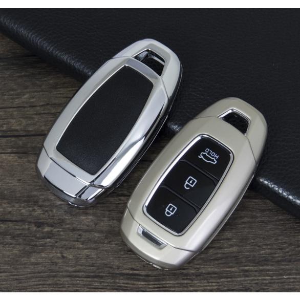 Ốp bọc khoá Smartkey Accent, Kona, Santafe Hyundai Kim Loại Metal cao cấp
