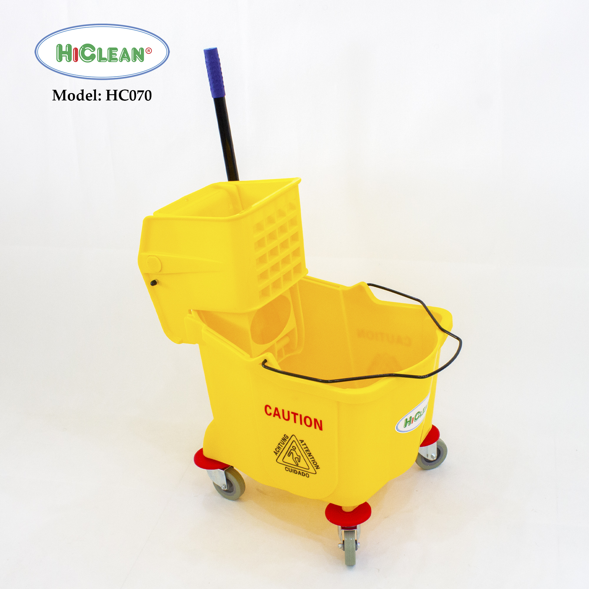 Xe đẩy vắt nước lau nhà HiClean HC070 - Màu Vàng, dung tích 36L