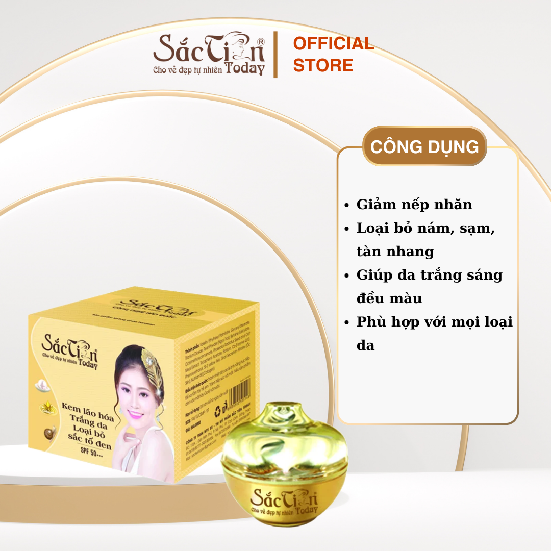 Kem Lão Hóa Trắng Da Giảm Thiểu Sắc Tố Đen Sắc Tiên Today 25g