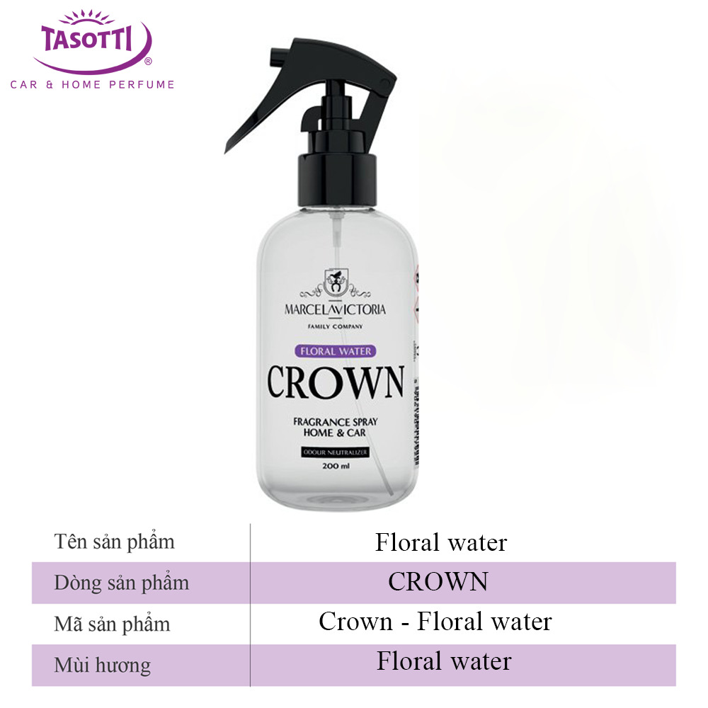 Bình Xịt Khử Mùi Kháng Khuẩn Ô Tô Phòng Ngủ TASOTTI CROWN Nhập Khẩu Cao Cấp Từ BA LAN, Nhiều Mùi Hương