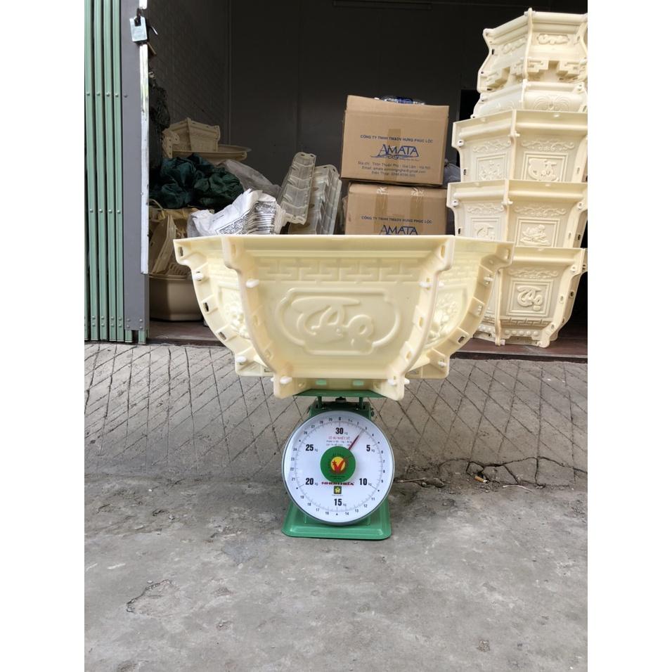 Khuôn chậu lục giác 55 Abs dáng bầu mẫu cây tùng ghép PHÚC LỘC THỌ