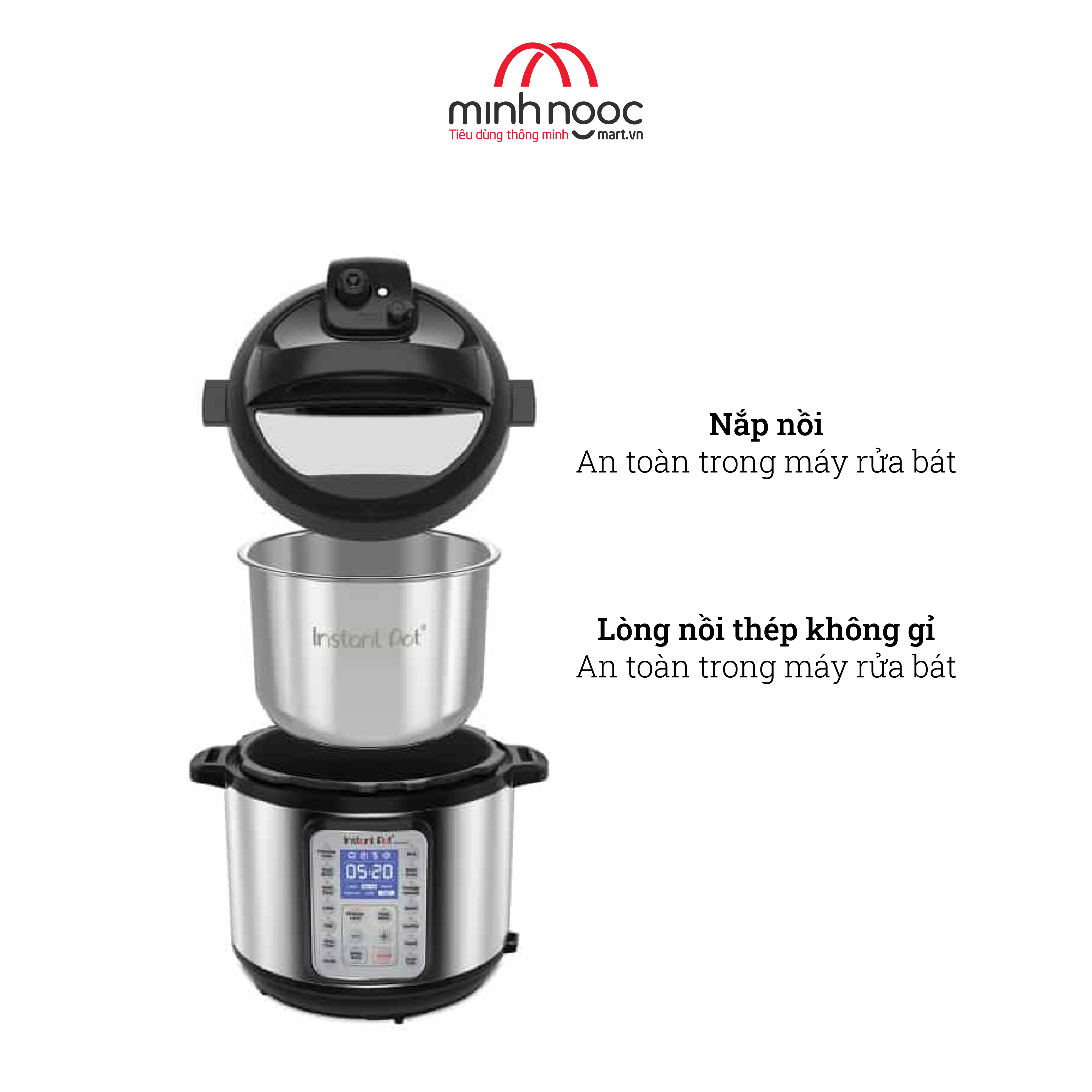 [ Hàng chính hãng Instant Pot ] Nồi áp suất điện Đa Năng Instant Pot Duo Plus, Dung tích 5.7 lít, 9 in 1