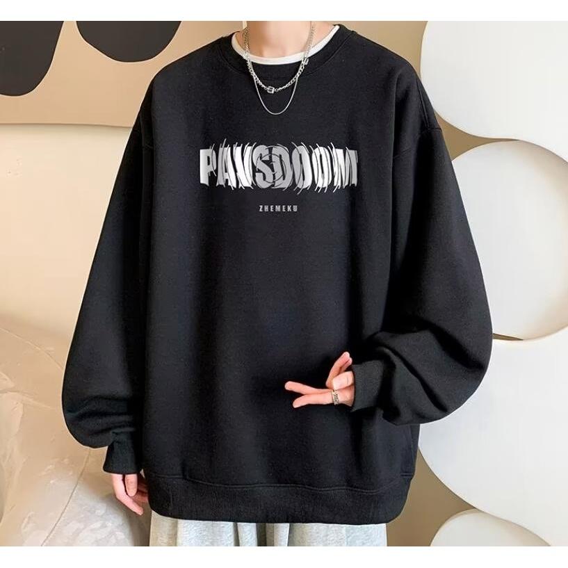 Áo Hoodie Tay Dài Cổ Tròn In Họa Tiết Thời Trang Mùa Thu Phong Cách Âu Mỹ Cổ Điển size M-3XL
