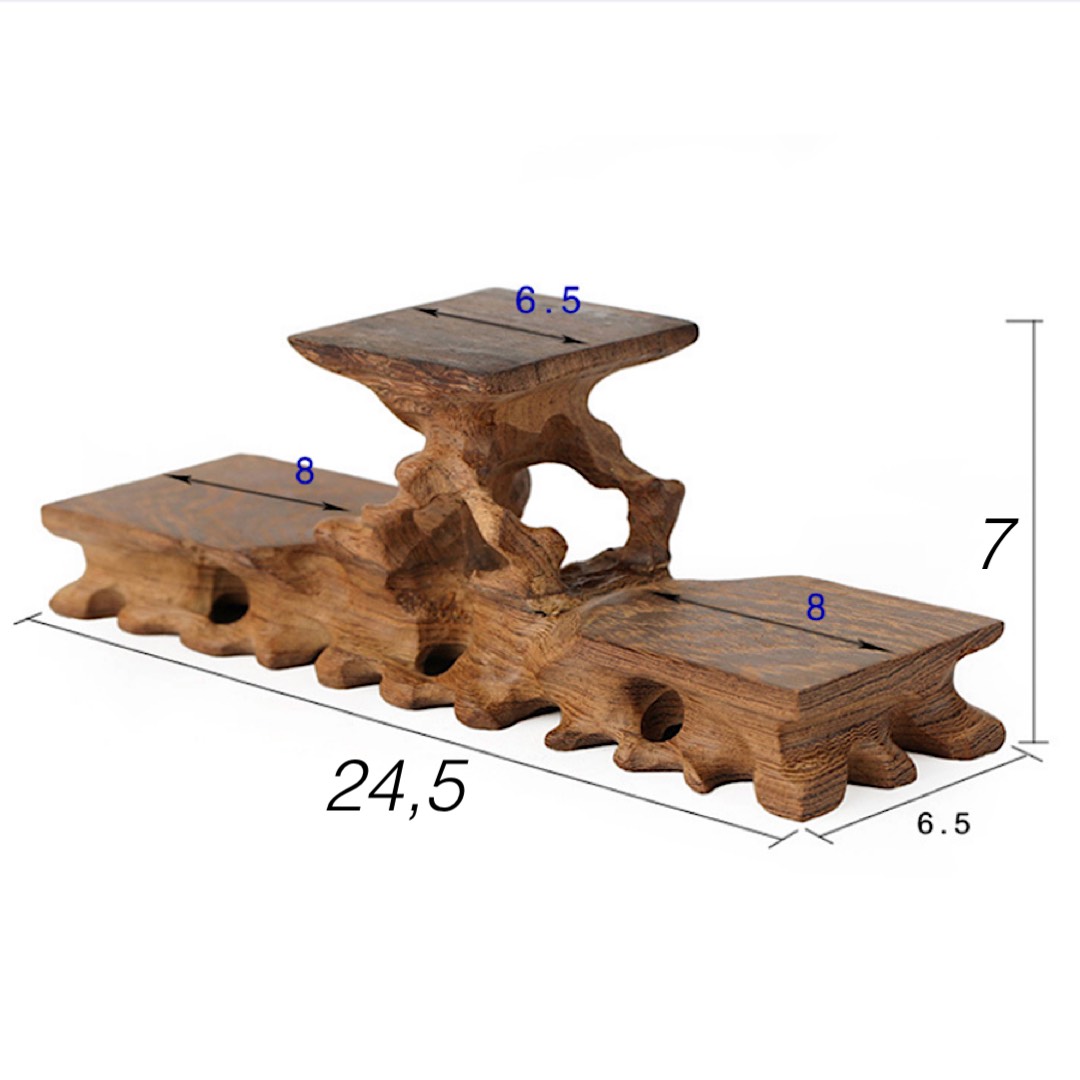 ĐẾ GỖ 3 TRỤ TAM SƠN GỖ CÁNH GÀ ĐỂ ĐẶT TƯỢNG , CHẬU BONSAI TRANG TRÍ