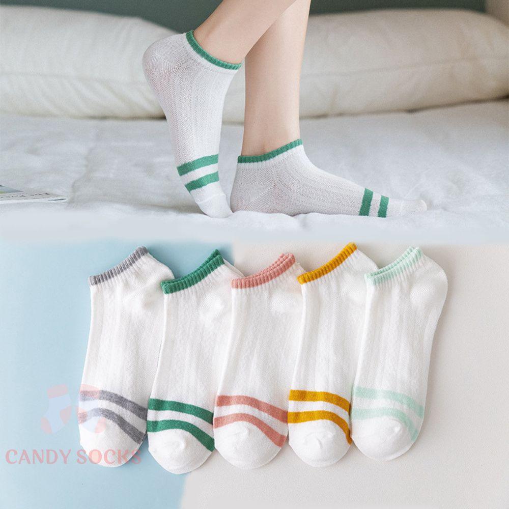 Tất nữ vớ nữ cổ thấp, Set 5 đôi tất nữ phong cách Hàn Quốc, co dãn 4 chiều, chất liệu cotton Hàn cao cấp TN-190