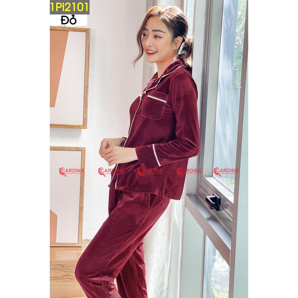 Đồ bộ, bộ pijama nữ vải nhung tăm cao cấp kiểu dáng thanh lịch sang trọng, màu sắc hiện đại