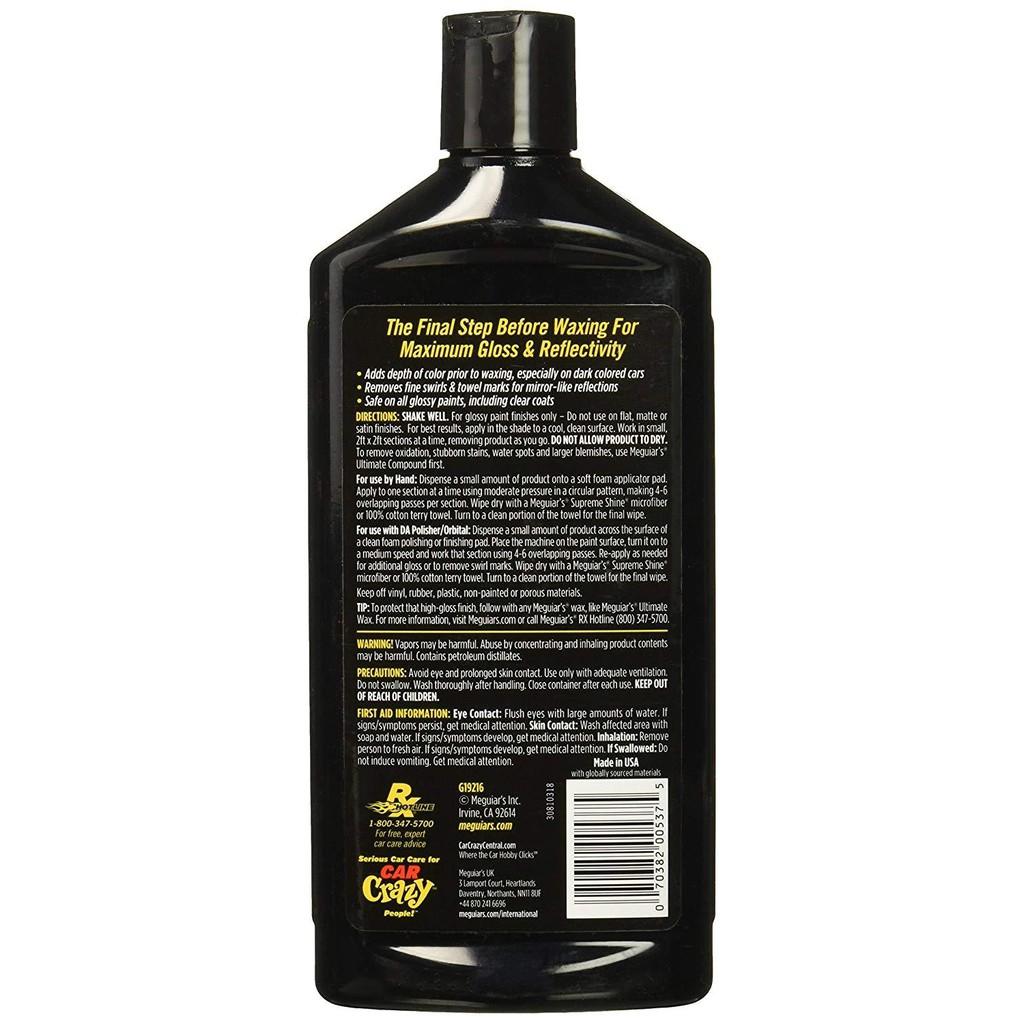 Meguiar's Xi đánh bóng xóa xước nhanh cho xe hơi dòng cao cấp Ultimate - Ultimate Polish, G19216, 473ML