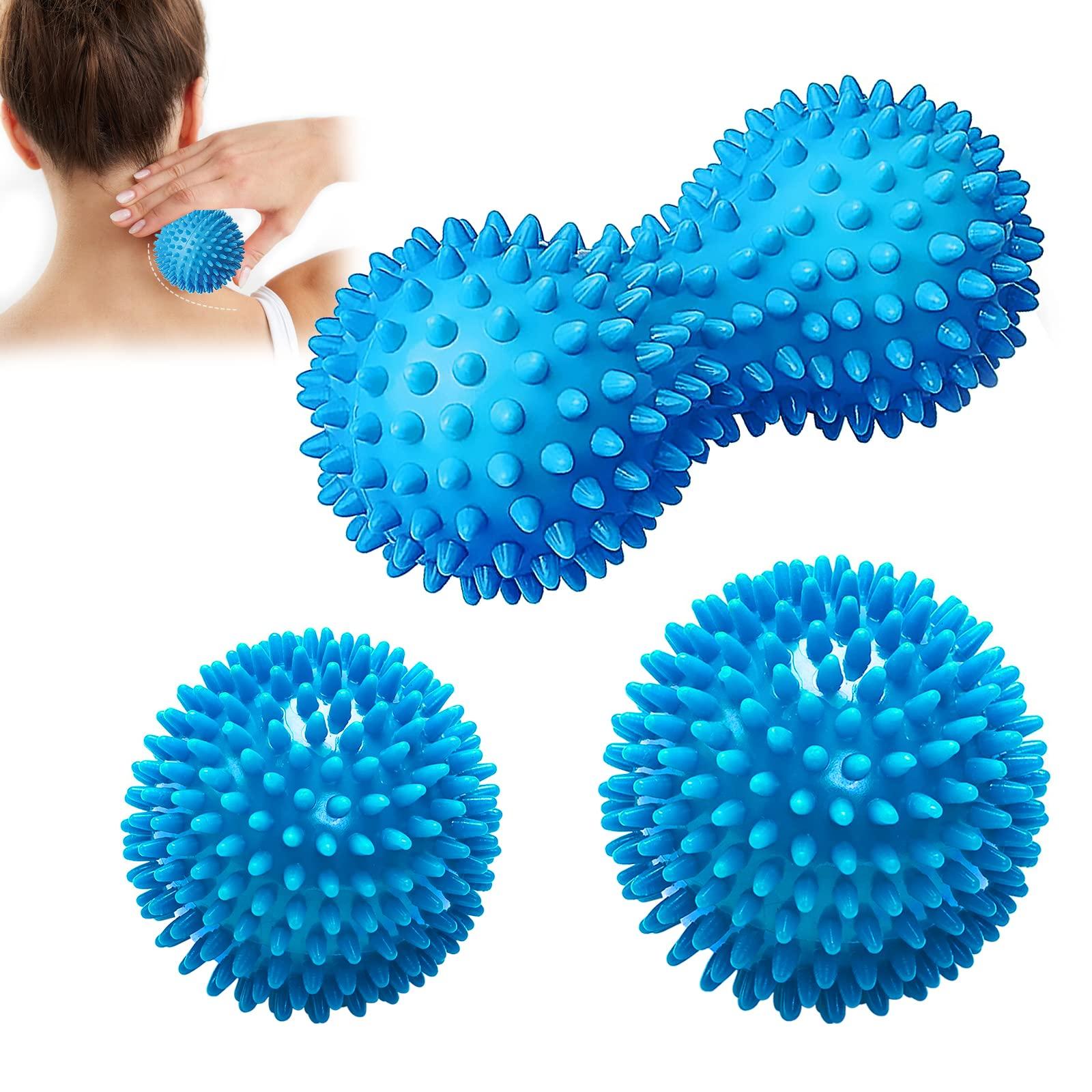 Tập hợp các quả bóng massage 3 phòng, bóng massage chân có hình dạng và kích cỡ khác nhau để xoa bóp tay và chân, thư giãn và giảm đau cơ bắp