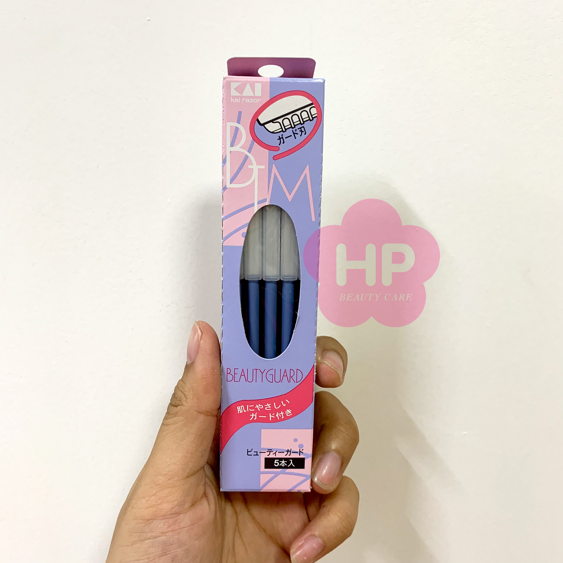 Dao Cạo Lông Mày Lưỡi Thép Có Màng Bảo Vệ Dành Cho Nữ Kai Kazor BTM Beauty Guar 06616 (Set 5 Cây)
