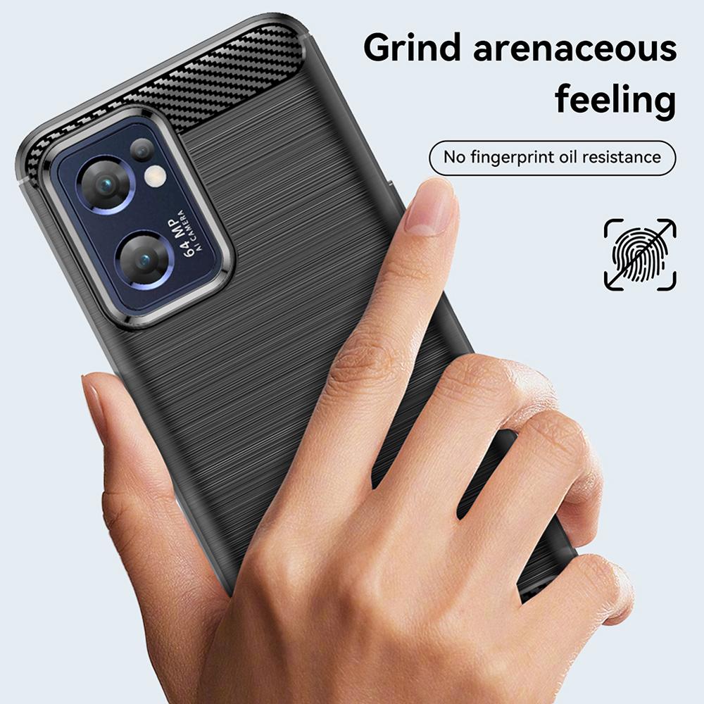 Ốp lưng cho Oppo Reno7 5G silicone mềm Carbone phay xước chống sốc chống vân tay