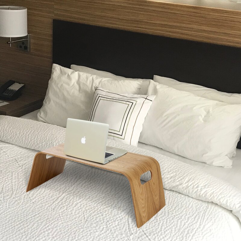 Bàn đa năng gỗ uốn cong ToMa Bed Tray - Veneer Màu Sồi