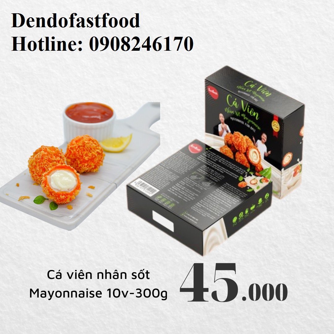 Cá viên nhân xốt Mayonnaise 10v-300g Premium Cty ĐEN ĐỎ - CÁ VIÊN NHÂN XỐT MAYONNAISE - CÁ VIÊN SỐT CAM - CÁ VIÊN CỐM CAM SỐT MAYONNAISE - CÁ SỐT CAM MAYONNASE - CÁ SỐT HẢI SẢN - VIÊN CÁ SỐT MAYONNAISE - ĐEN ĐỎ - DEN DO - MAYONNAISE