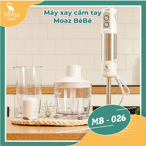 MÁY XAY CẦM TAY ĐA NĂNG MOAZ BÉBÉ MB026 - HÀNG CHÍNH HÃNG