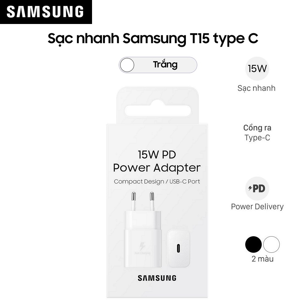 Sạc nhanh Samsung 15W type C (EP-T1510) - Hàng Chính Hãng
