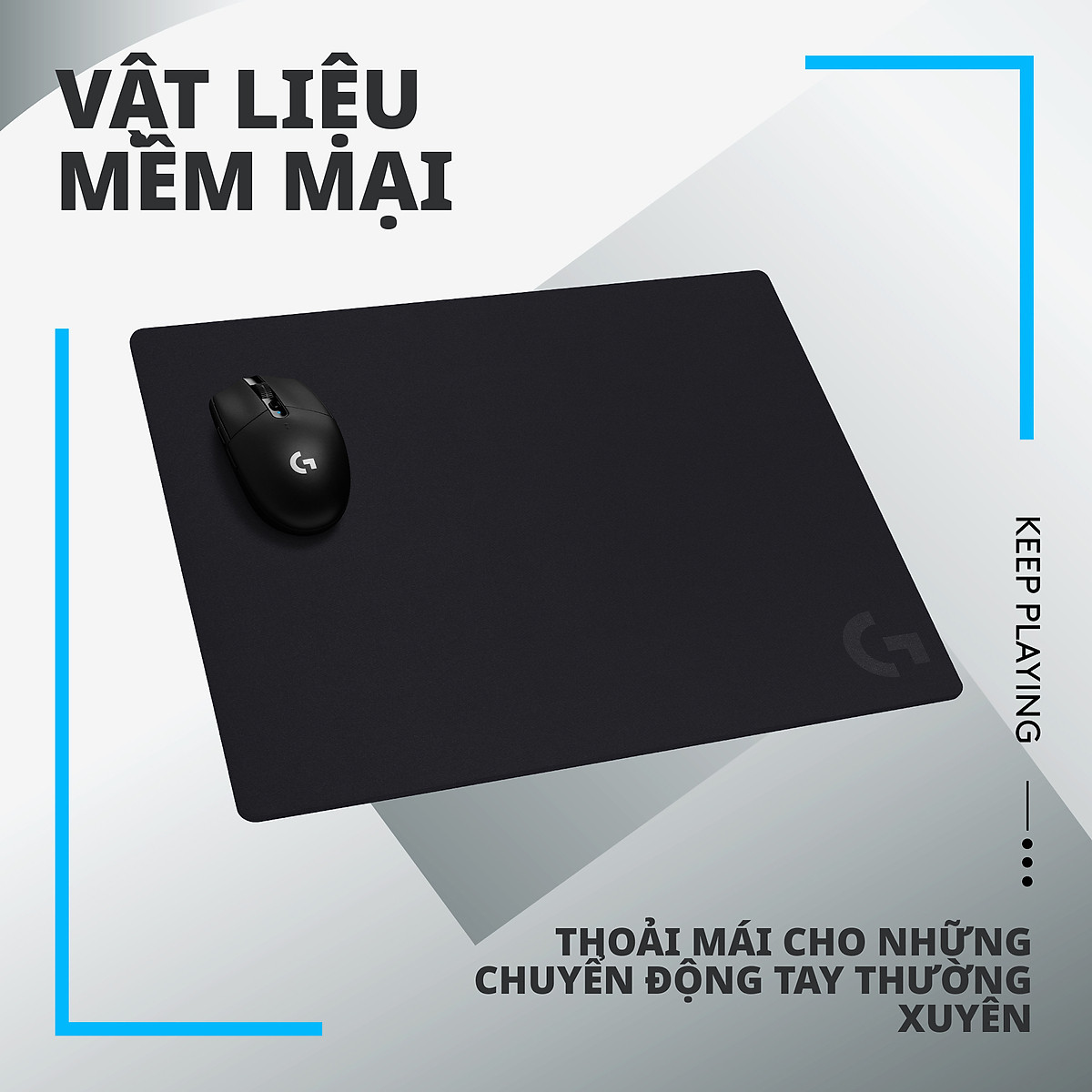 Bàn di chuột game Logitech G740 chống trượt kích thước 460 x 600 x 3 mm (dài x rộng x dày) - Hàng Chính Hãng