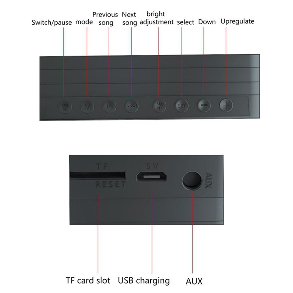 HIFI Wireless Bluetooth Speaker Clock Portable for