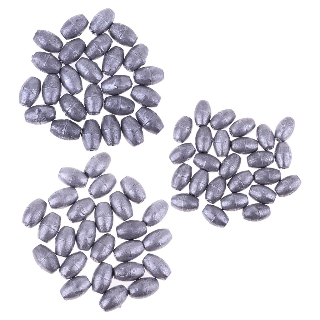 25Pieces Premium Fishing Sinker Weights Olive Shape Lead Fishing Weights