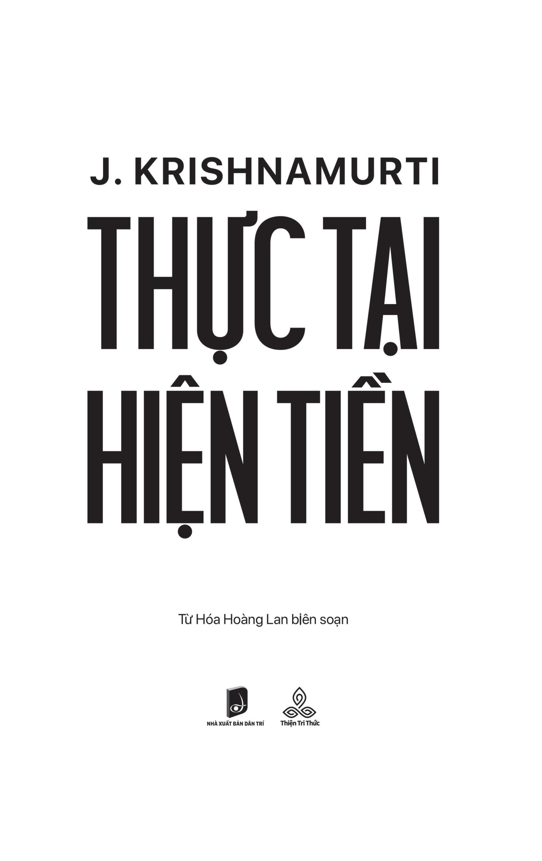 J. Krishnamurti Thực Tại Hiện Tiền