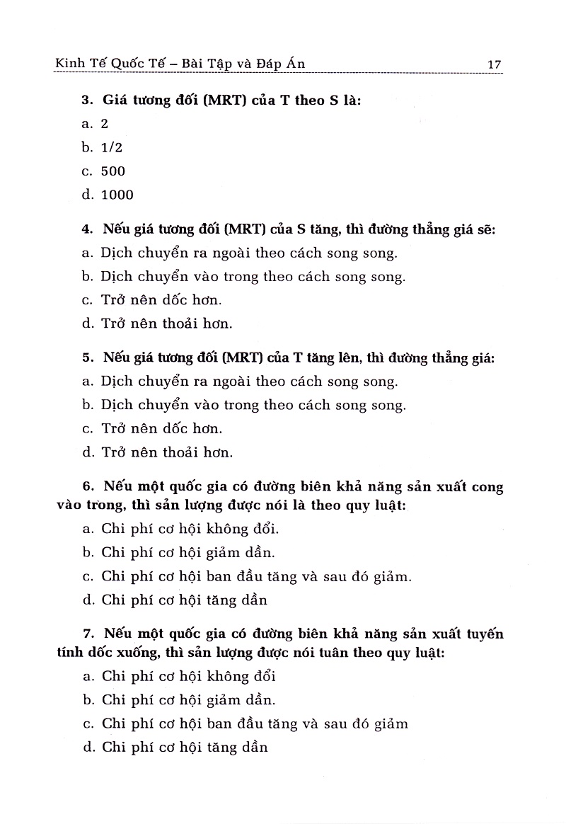 Kinh Tế Quốc Tế - Bài Tập Và Đáp Án - International Economics - Problems And Solutions _KT