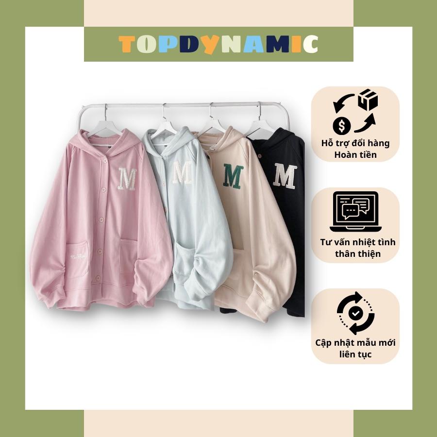 Áo khoác nỉ nút thêu M form rộng