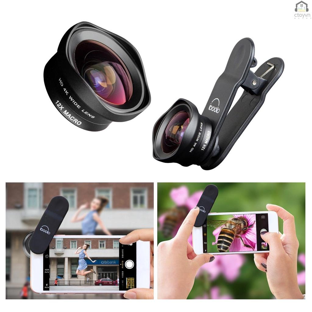 Ống kính máy ảnh điện thoại hai trong một 16mm + 12X Macro