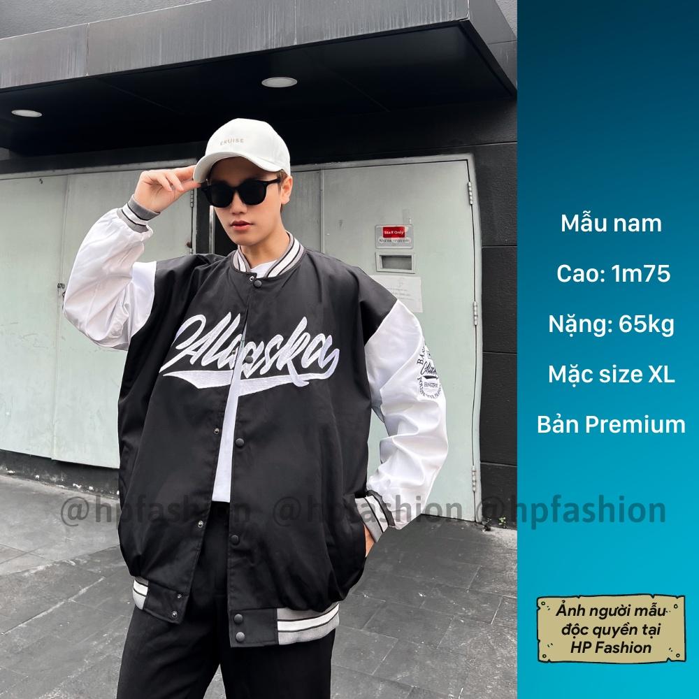 Áo bomber Varsity Jacket form rộng Alaska vải dù cao cấp ️ Áo khoác bóng chày dáng Unisex nam nữ D09