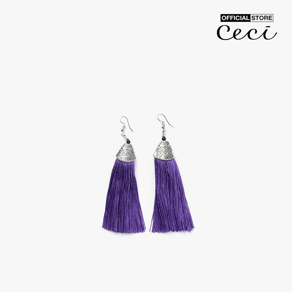 CECI - Khuyên tai nữ dạng thả tua rua thời trang CC1-02000156-19