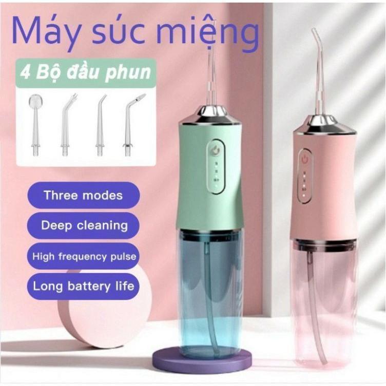 Máy tăm nước vệ sinh răng miệng cực sạch công nghệ Châu Âu - Máy Tăm nước siêu sạch Oral Irrigator kèm 4 đầu phun Nữ Women