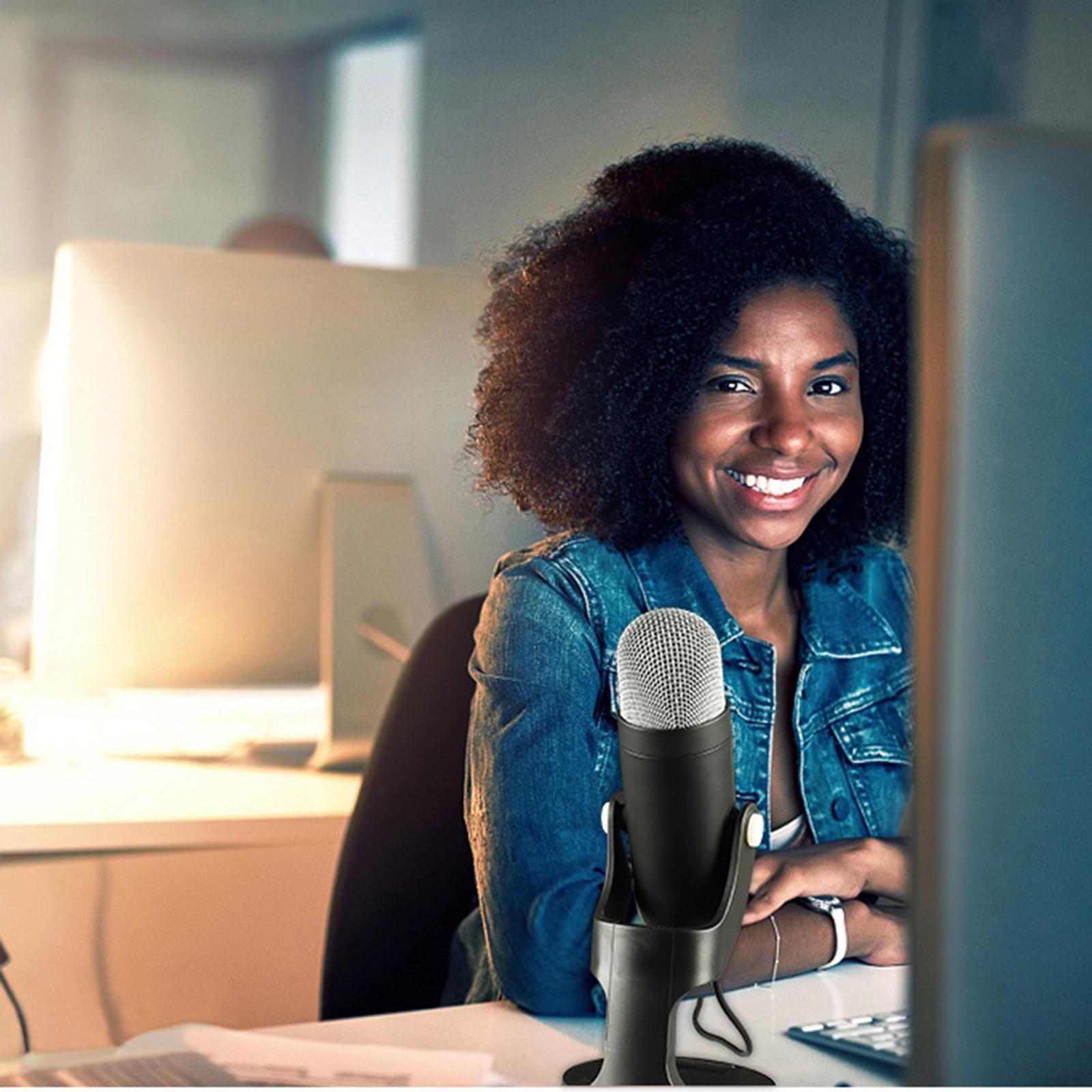 USB Microphone, PC Computer USB Condenser Microphone for Recordings Voice Overs, Games