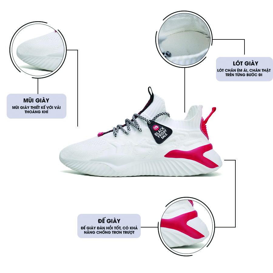 Giày Thể Thao Nam GEMI - Giày Sneaker Đỏ Trắng - Đen Xanh - Kaki Giày Thể Thao Vải Thoáng Khí, Đế Chống Trượt - G5000