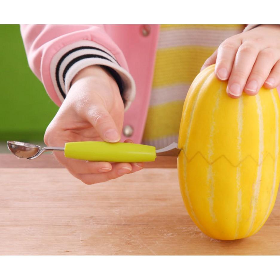 Dao tỉa hoa quả nhiều mầu - Dao tỉa hoa quả 2 đầu inox cực bền Duashop