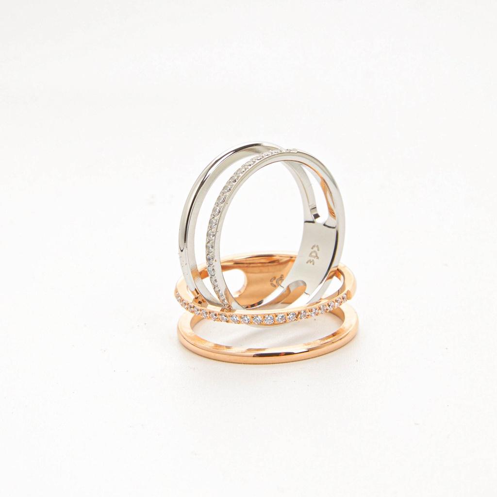 Nhẫn CDE Elsa Crystal Dual Rose Gold Ring CDE0818