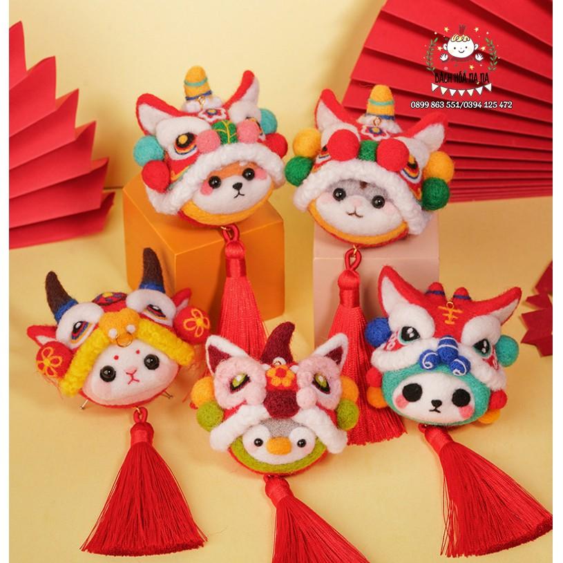 Gói nguyên liệu len chọc thú chibi Cute Lân đáng yêu Bách hóa Na na Handmade DIY