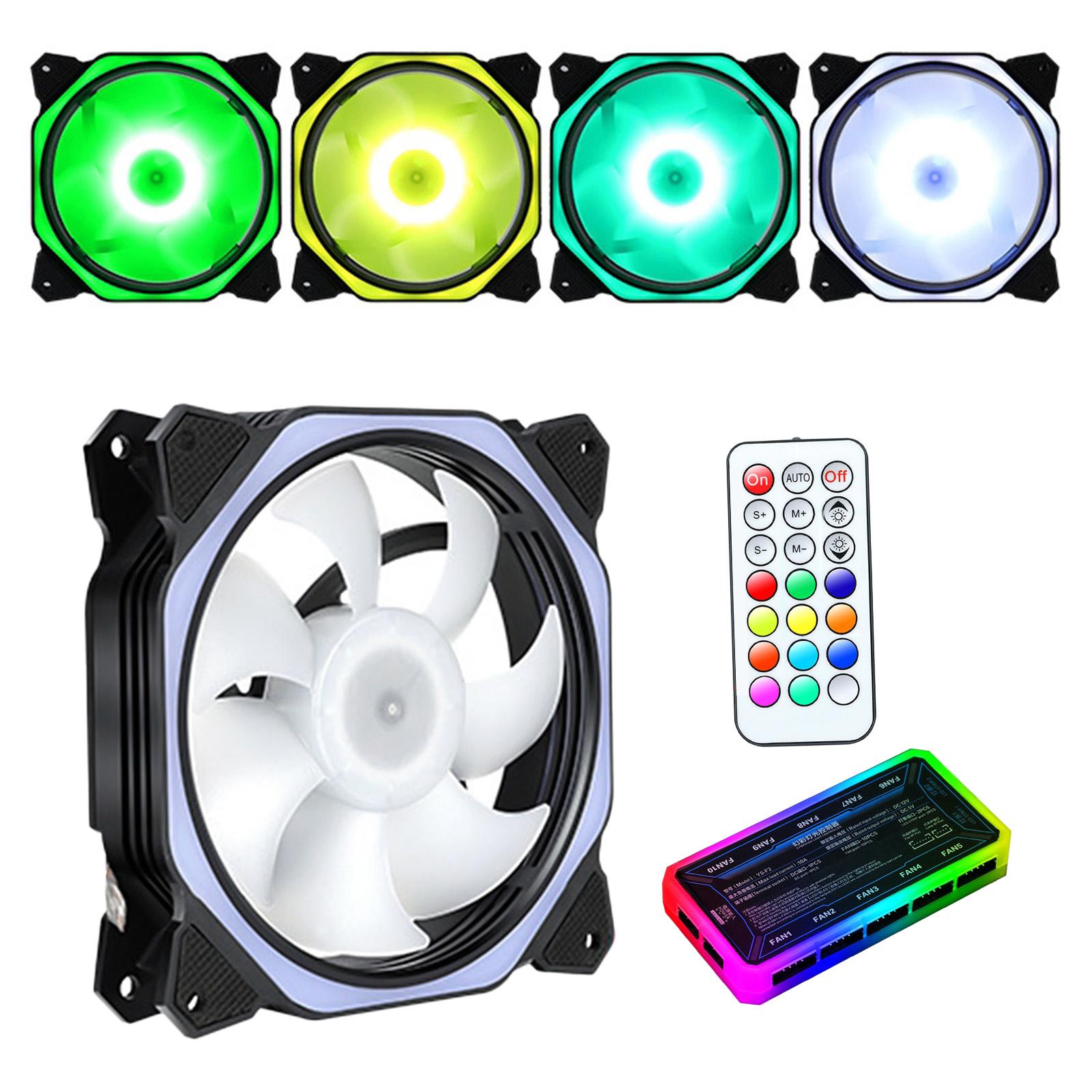 Case Fan RGB Lighting 120mm with Independently-Controlled LEDS, Absorbing Rubber Pads, PWM Static Pressure for Computer Case & Liquid Radiator