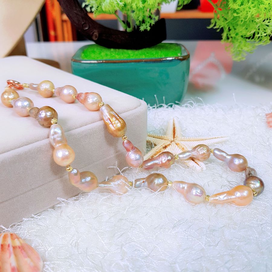 Vòng Cổ Ngọc Trai Nước Ngọt Thiên Nhiên Cao Cấp - Chuỗi Đơn Baroque Hồ Lô - Sắc Nước Hương Trời - Trang Sức Cô Tấm - BALI PEARL - CTJ0612 - Đa Sắc
