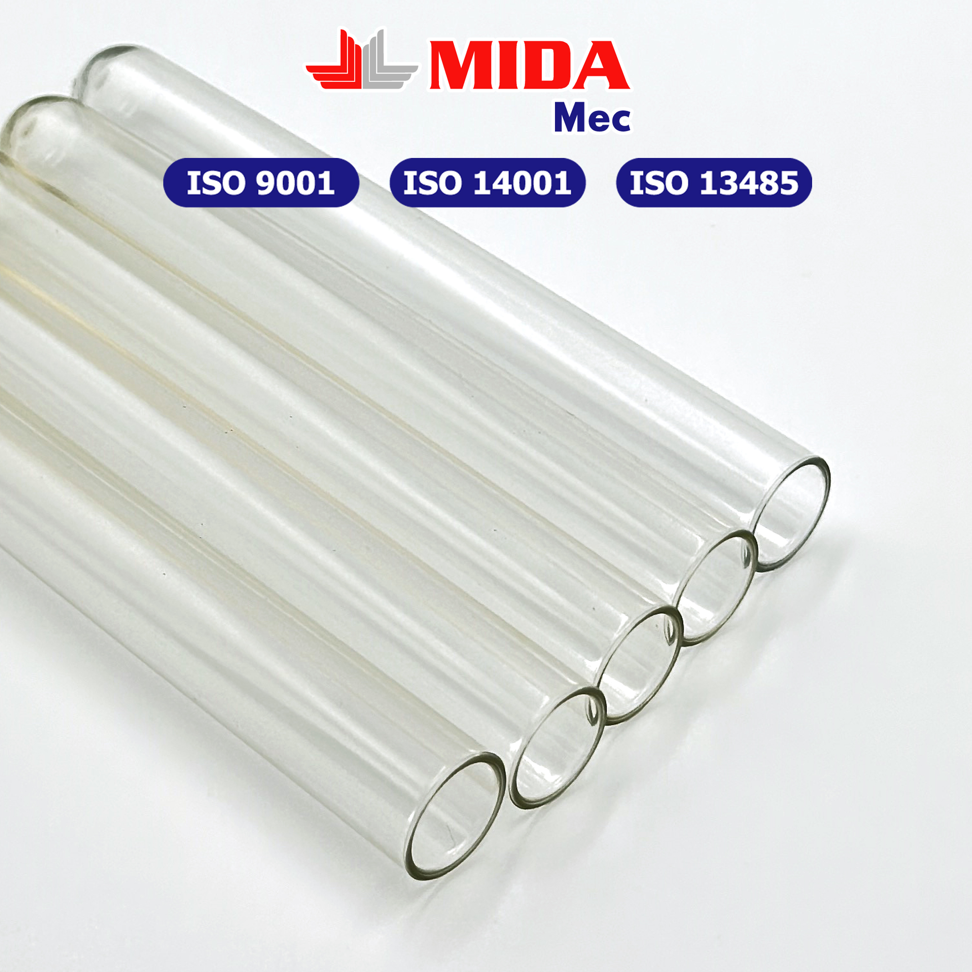 Ống nghiệm nhựa MidaMec 13x100 PS không nắp đóng gói 250 cái/bao