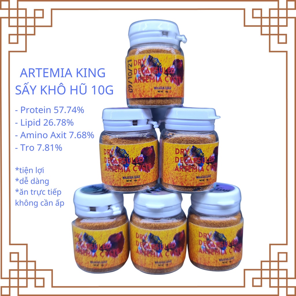 Thức ăn Artemia sấy khô King hủ 10ml - Thức ăn cho guppy betta các loại cá nhỏ
