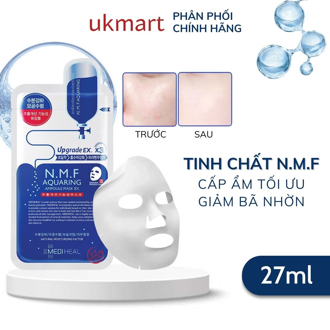 Mặt Nạ Giấy Mediheal Dưỡng Trắng Da Giảm Mụn Tái Tạo Phục Hồi Da 24mlMiếng - N.M.F Aquaring REX
