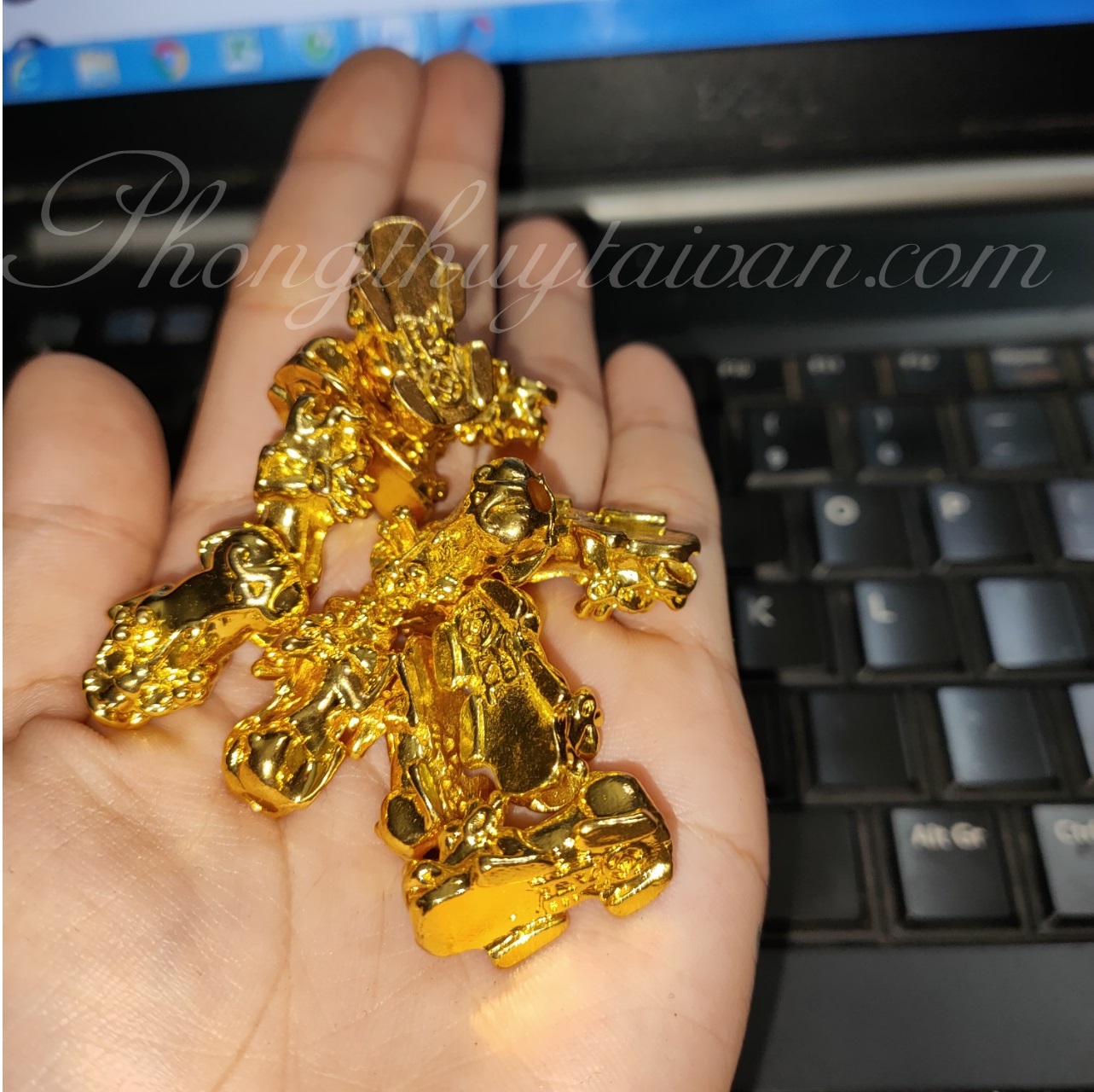 Tùy hưu nhỏ mạ vàng 2cm (mix vòng tay, dây đeo ....) - Linh vật phong thủy