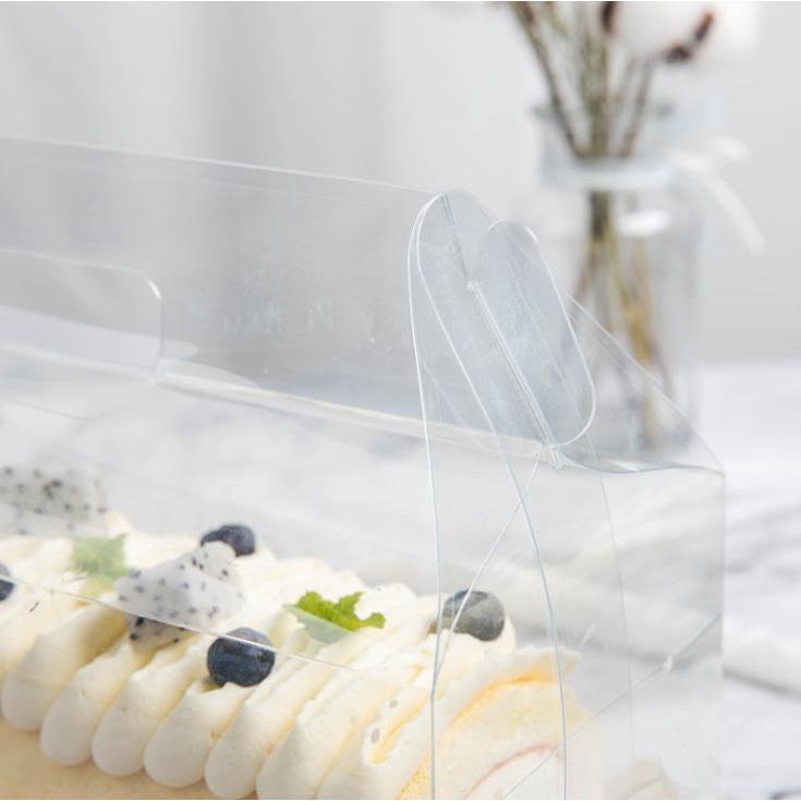 5 Hộp mica quai xách đựng bánh cuộn trong suốt