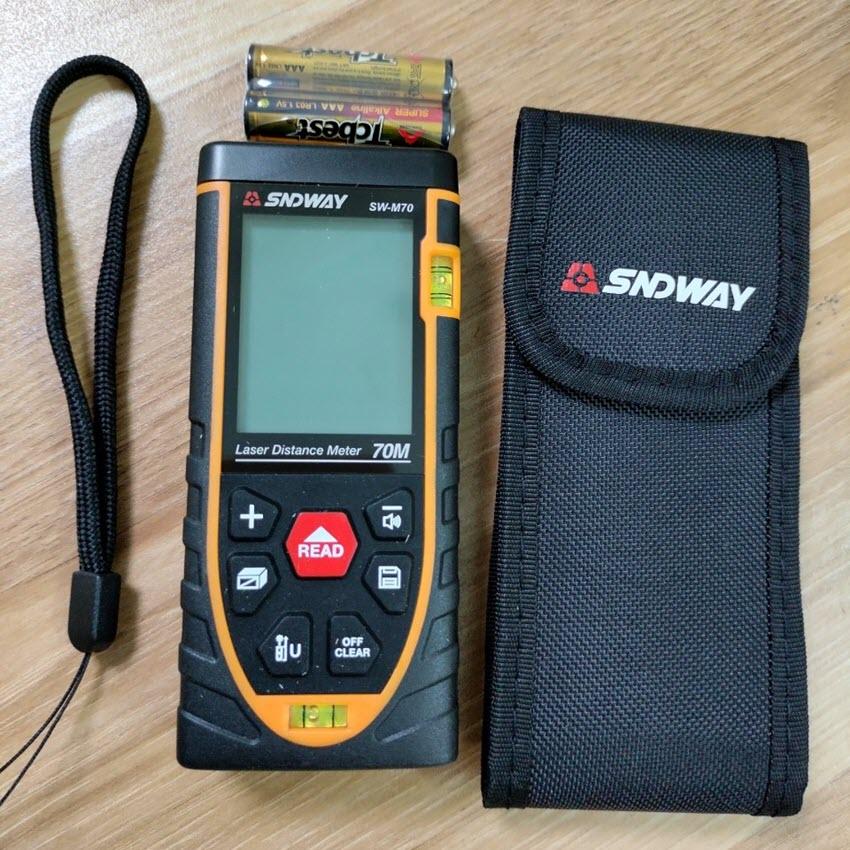 Thước đo khoảng cách, đo bằng tia laser – SNDWAY 70M – Đo đạc nhanh, chính xác, màn hình Led rõ nét, Tiêu chuẩn IP54