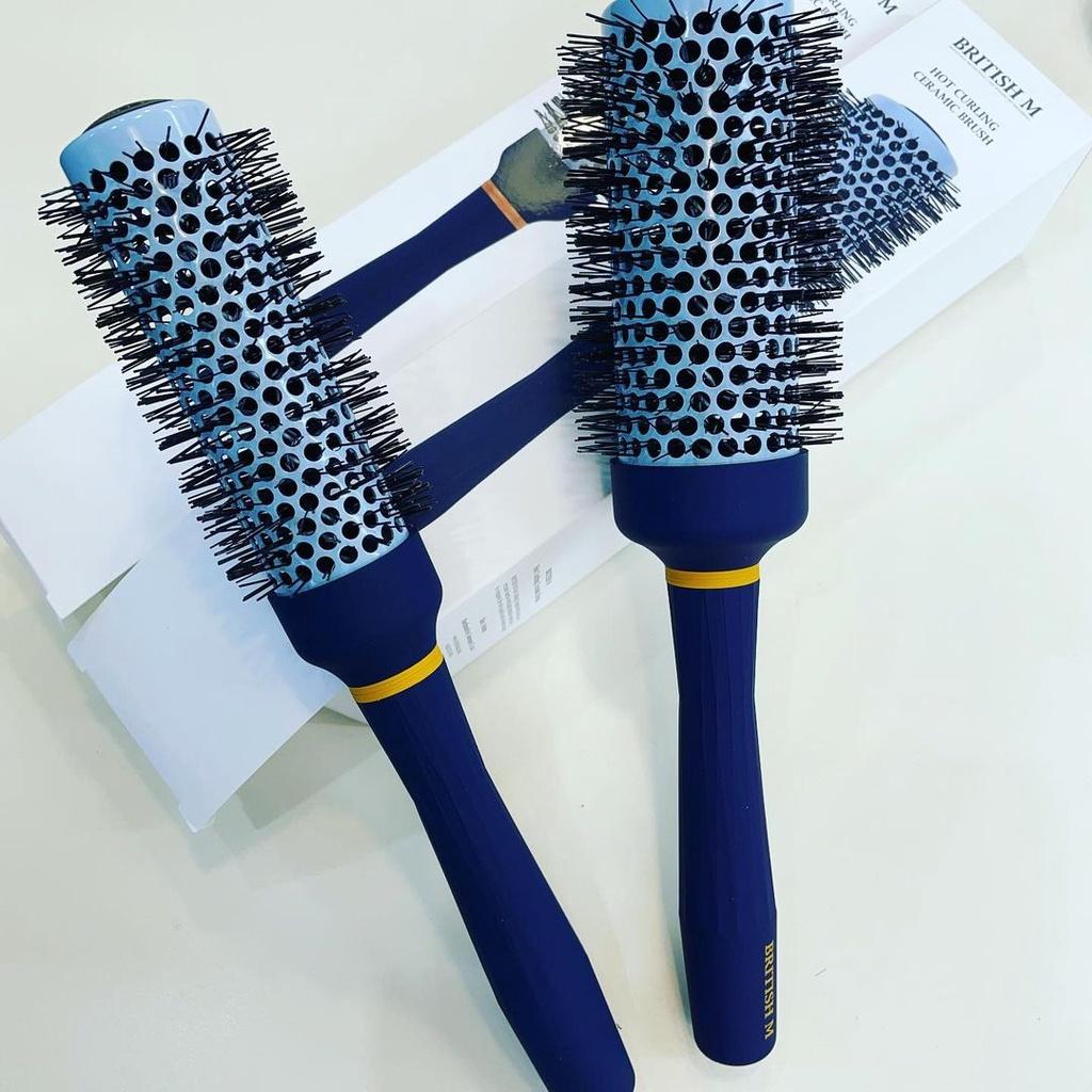 Lược tròn tạo kiểu tóc dành cho tóc ngắn BRITISH M Hot Curling Ceramic Brush 33mm