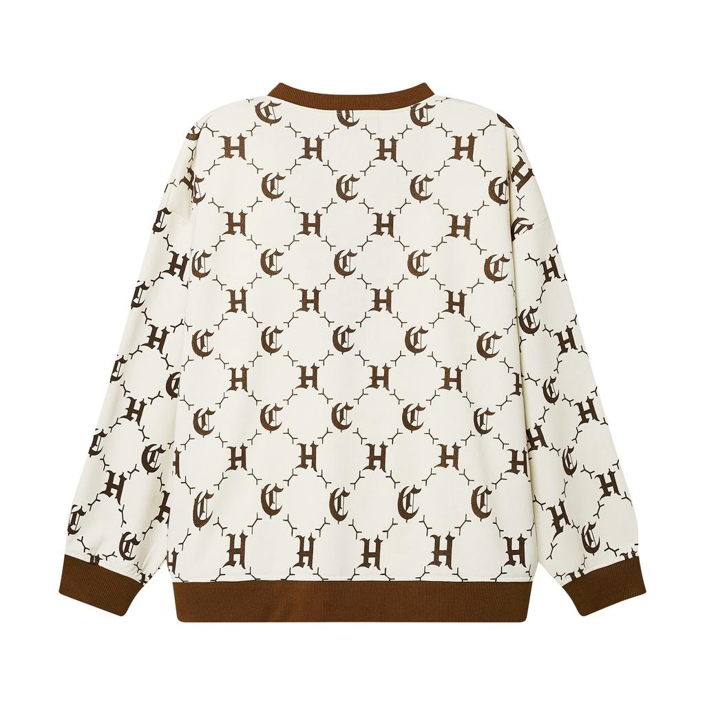 Áo Khoác Cardigan LOGO PATTERN hoạ tiết màu đen/kem - HighClub