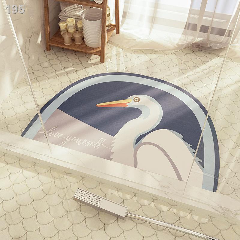 Tấm thấm nước phòng tắm lót cửa hình bán nguyệt làm khô nhanh thảm chống trơn