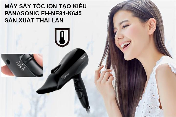 Máy sấy tóc ionity tạo kiểu Panasonic NE81-K645 công suất 2500W Made in Thailand