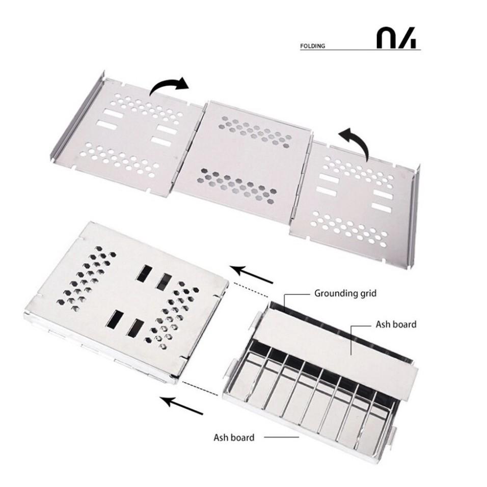 Bếp Nướng than BBQ mini cắm trại xếp gọn  FOLDING FIRE PLATE