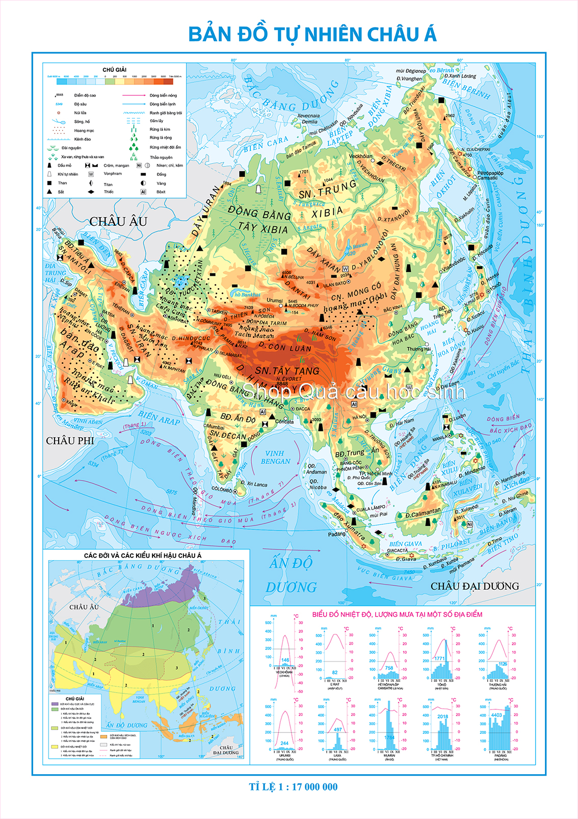 Hành chính Châu Á khổ A0 (84x120cm)